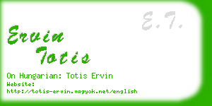 ervin totis business card